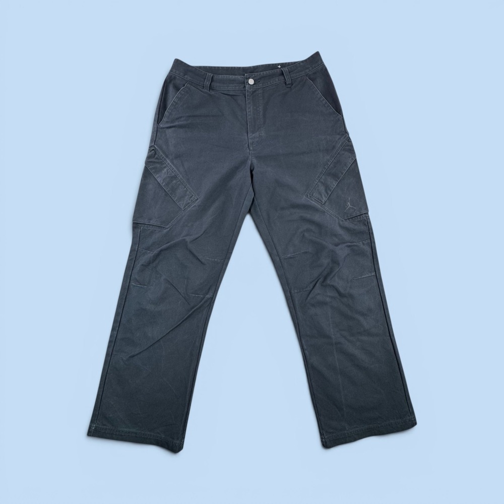 Jordan Brand Mens Utility Canvas Pants Black FV7098-010 Size L Straight Leg‎